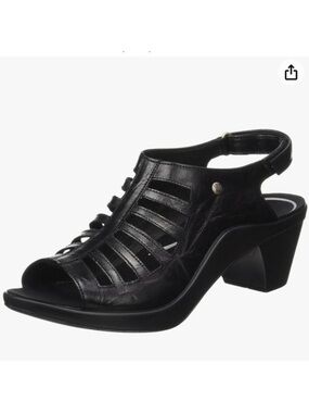 ROMIKA Mokassetta Black Clog Sandal Size 40